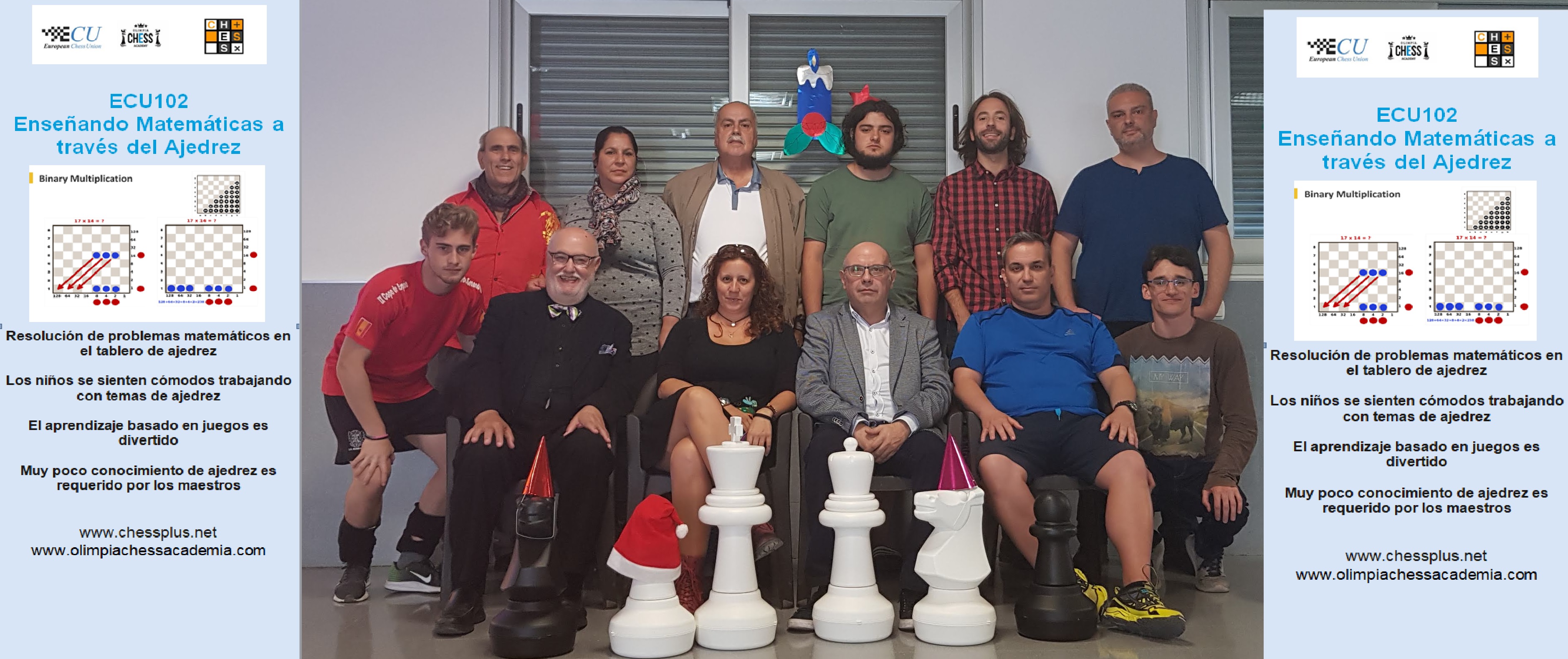 Participantes de un curso de formación de ajedrez y matemáticas organizado en el entorno de Olimpia